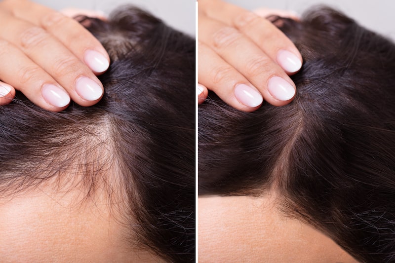 Before and After PRP Hair Treatment 